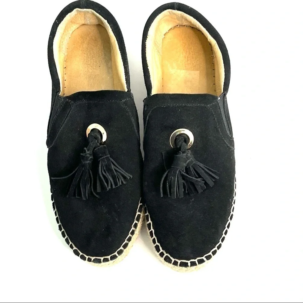 J/Slides Black suede Rosa Tassel Platform Slip-on